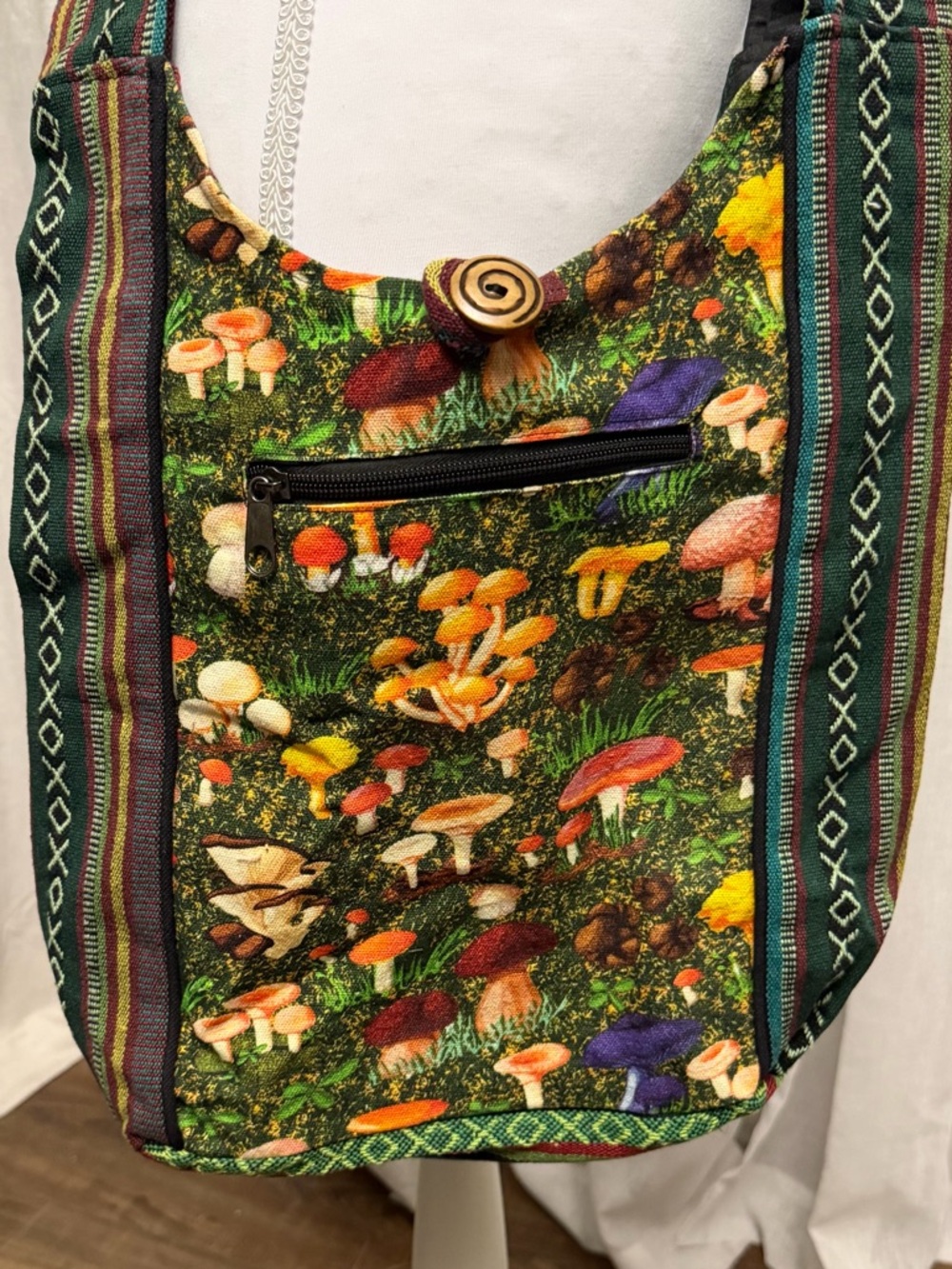Kathmandu Mushroom Print Crossbody Bag